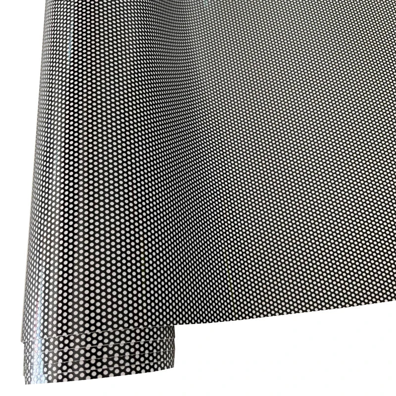 One-Way Perforated Black Vinyl Privacy Window Film Adhesive Glass Wrap Roll