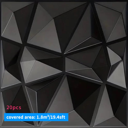 20PCS 3D Wall Panels 30x30cm Indoor Wall Decoration for Living Room Bedroom Hotel Office  Mural Tile-Panel-Mold 3D Wall Sticker