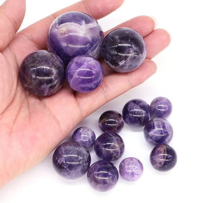 16mm 18mm 20mm 25mm 30mm 40mm Balls Natural Stone Amethyst Crystal Sphere Reiki Healing Mineral Specimen Globe Chakra Home Decor