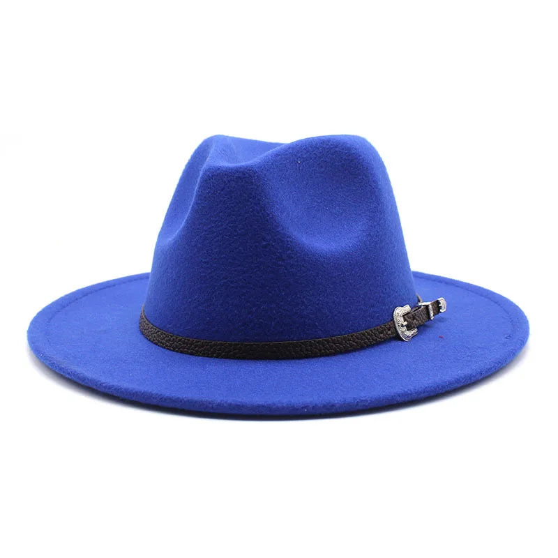 British Style Felt Jazz Fedora Hat 59-61CM Size Panama Trilby Hats for Women Men Gentleman Wedding Party Hat