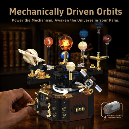 Creative 556Pcs Solar System Orbit Universal Voyage Building Blocks City Mechanical Space Galaxy MOC Bricks Education Toys Gift