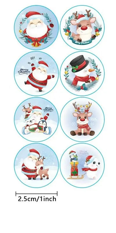 Christmas gift stickers decorative sealing sticker Merry Christmas Reward Self-adhesive labels  Day party