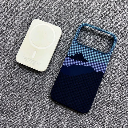 Slim Frameless Carbon Fibre Sunset PC For Magsafe Magnetic Case For iPhone 17 Air 16 Plus 15 14 13 12 Pro Max Shockproof Cover