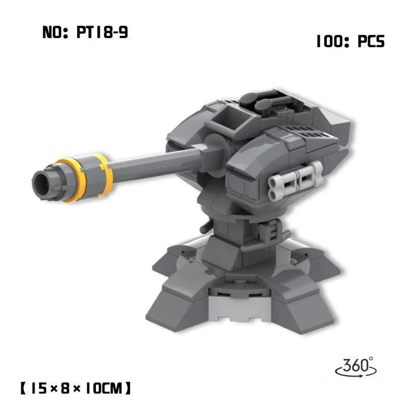 MOC Military Army building blocks Assembling cannon model toys Gatling Missile Railgun bazooka radar set children birthday gift