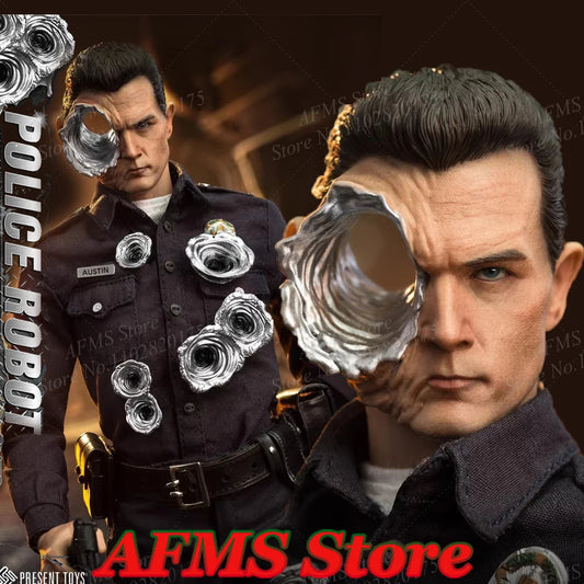PRESENT TOYS PT-sp62 1/6 Scale Collectible Figure Terminator 1000 Cold Robot Police Officer Full Set 12" Men Soldier Model