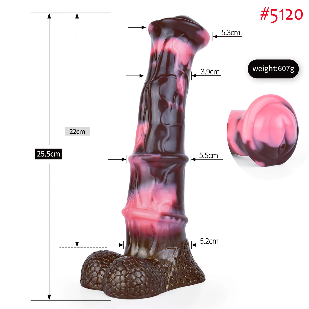 FAAK Colorful Silicone Ribbed Fantasy Horse Knot Dildo with Suction Cup Anal Sex Toys Soft Girthy Huge Fake Penis for Women