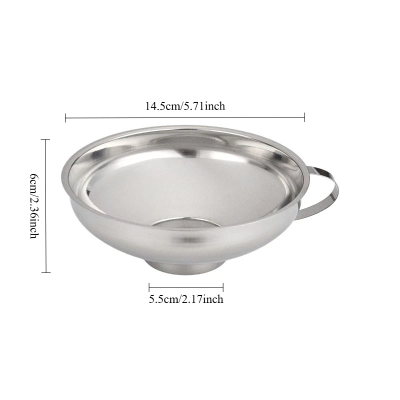 Wide Mouth Stainless Steel Funnel Kitchen Making and Spice Transfer Efficient Hopper Design for Water and Liquid Storage