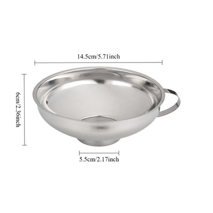 Wide Mouth Stainless Steel Funnel Kitchen Making and Spice Transfer Efficient Hopper Design for Water and Liquid Storage