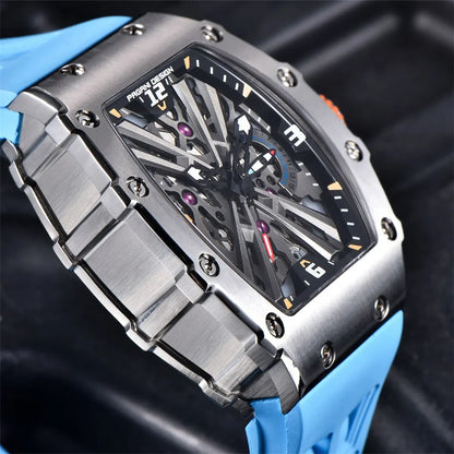2026 New PAGANI DESIGN Men's Quartz Watches VH65 Skeleton Dial 100M Waterproof Sport Rectangle Sapphire Glass Watch for Men