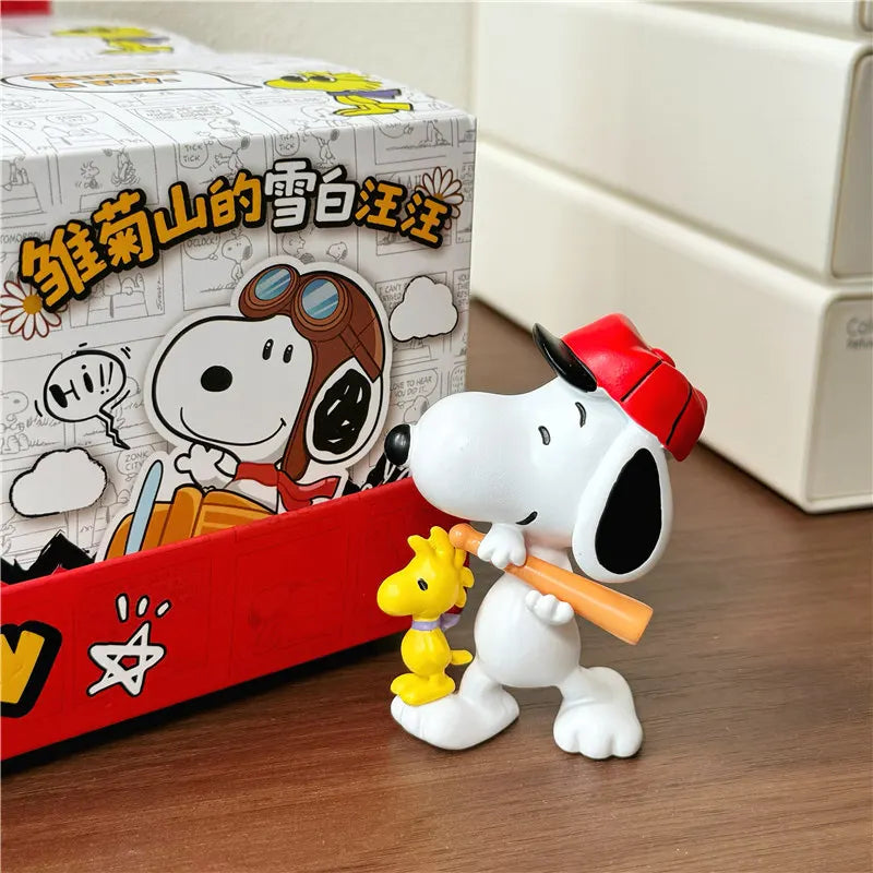 Snoopy Action Figure Blind Box Mystery Box Surprise Gift Cute Cartoon Anime Figurine Car Dashboard Decor Desktop Ornament Toys
