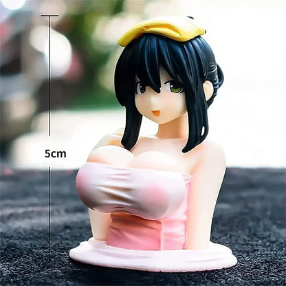 1/2pcs Car Phone Holder Bikini Beach Girl Cartoon Anime Cute Kanako Chest Shaking Ornaments Car Dashboard Decoration Interior