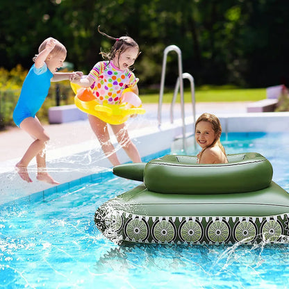 Big Size Summer Giant Tank With Watergun Inflatable  Games Adults Seats Toys Floating Truck Pool Floats Water Spray Beach Party
