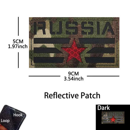 Russian Eagle Flag Emblem Russia Soldier,Knights Clothes Applique Embroidered Patch,Reflective Badges Military Tactical Stickers