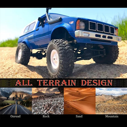 1:16 WPL-C24 RC Off-Road Climbing Truck 4WD All Terrain Remote Control Pickup Car High Torque Motor Electric Hobby Toy Boy Gifts