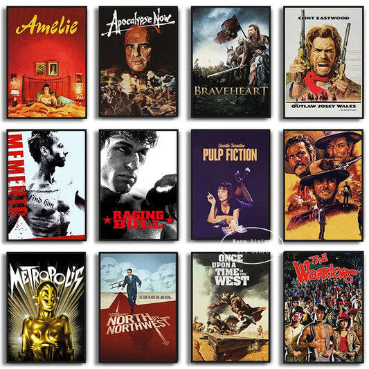 Classic Movie Posters Pulp Fiction Apocalypse Now Amelie 80s Vintage Poster Canvas Painting for Living Room  Home Decor
