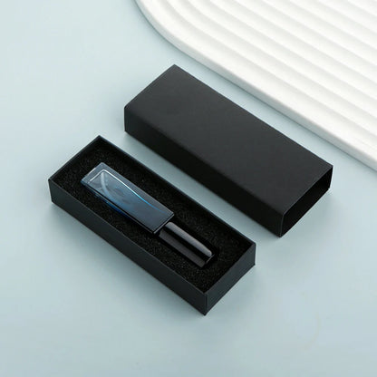10PCS 10ml Blue Gradient Perfume Bottle Square Glass Spray Bottle with Box Travel Portable Sample Fragrance Atomizer