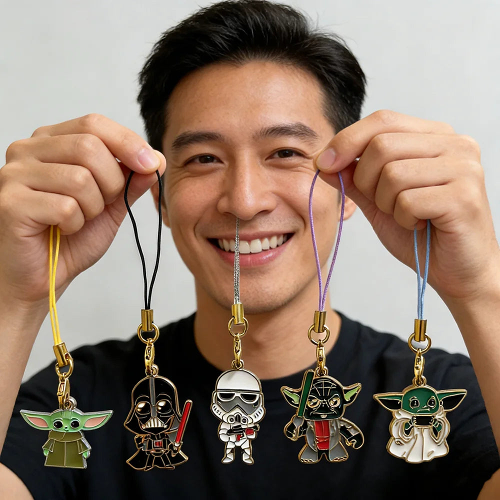 Star Wars 5pcs Phone Chain Lanyard Set - Unisex Stormtrooper Darth Vader Cute Anti-Loss Cellphone Keychain Charm Jewelry Gift