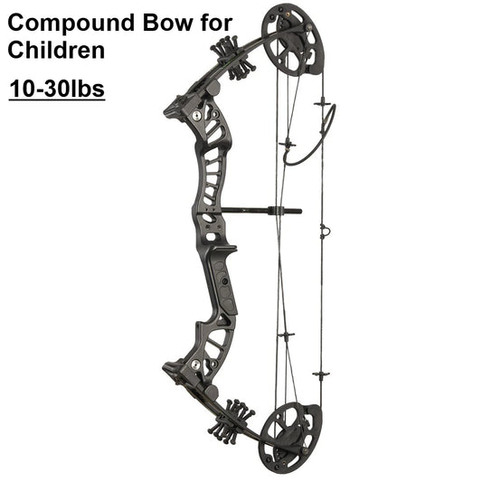 Kids Compound Bow 10-30Lbs 12 Gears Draw Length Adjustable 25" Axle To Axle Youth Archery Hunting Practice Bow For Beginner