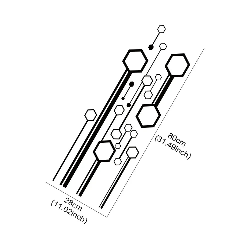 Car Hexagon Stripes Decal Film Hood Sticker Decor For VW Volkswagen Tesla Skoda Volvo Suzuki BMW Seat Subaru Tunning Accessories