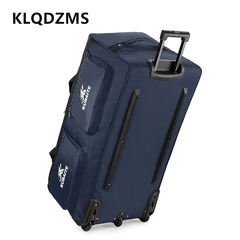 KLQDZMS 36"40 Inch  Rolling Suitcase Oversized Capacity Trolley Bag Combination Box Cart Style Travel Bag Oxford Cloth Luggage