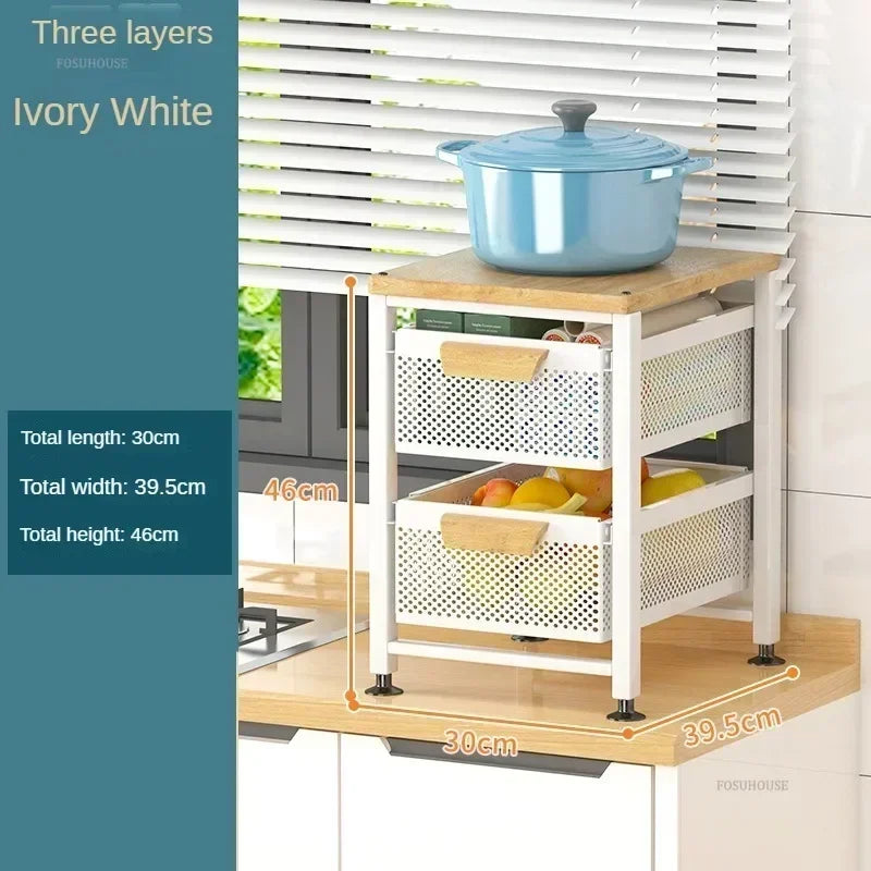 Household Movable Narrow Kitchen Organizer Cart With Wheel Multi-layer Vegetable Auxiliary Cartss Drawer Type Kitchen Trolleys k
