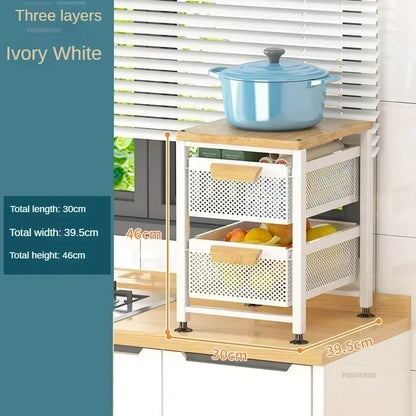 Household Movable Narrow Kitchen Organizer Cart With Wheel Multi-layer Vegetable Auxiliary Cartss Drawer Type Kitchen Trolleys k