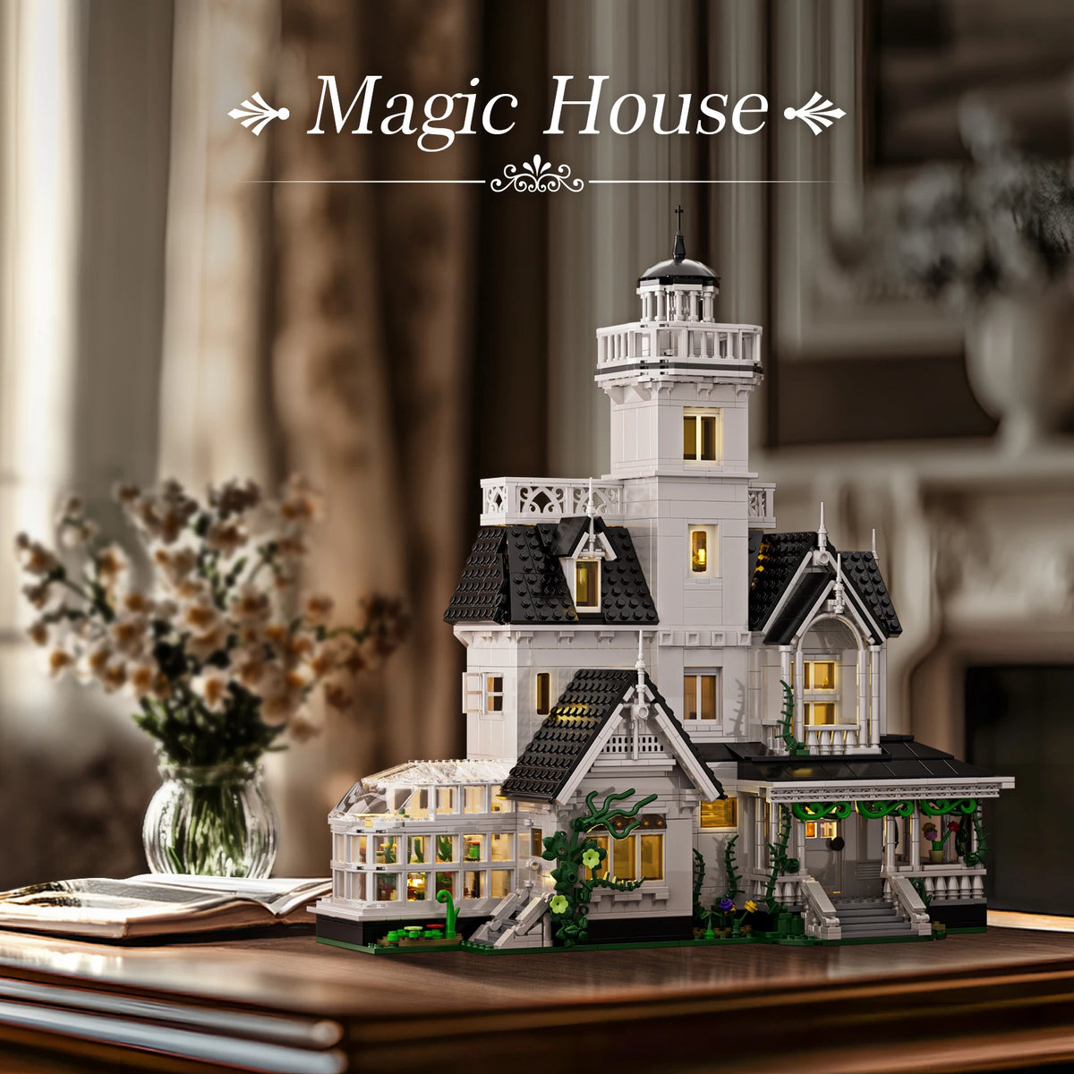 Medieval Vintage Cottage Building Blocks Set Magic House Owens Home Retro Architecture Bricks Collectible Gifts for Adult Fans