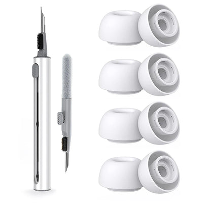 KUTOU 4 Pairs Liquid Silicone Ear Tips for Airpods Pro 1 2 Noise Reduction Pad Earplugs Ear Caps Comes with Cleaning Pen