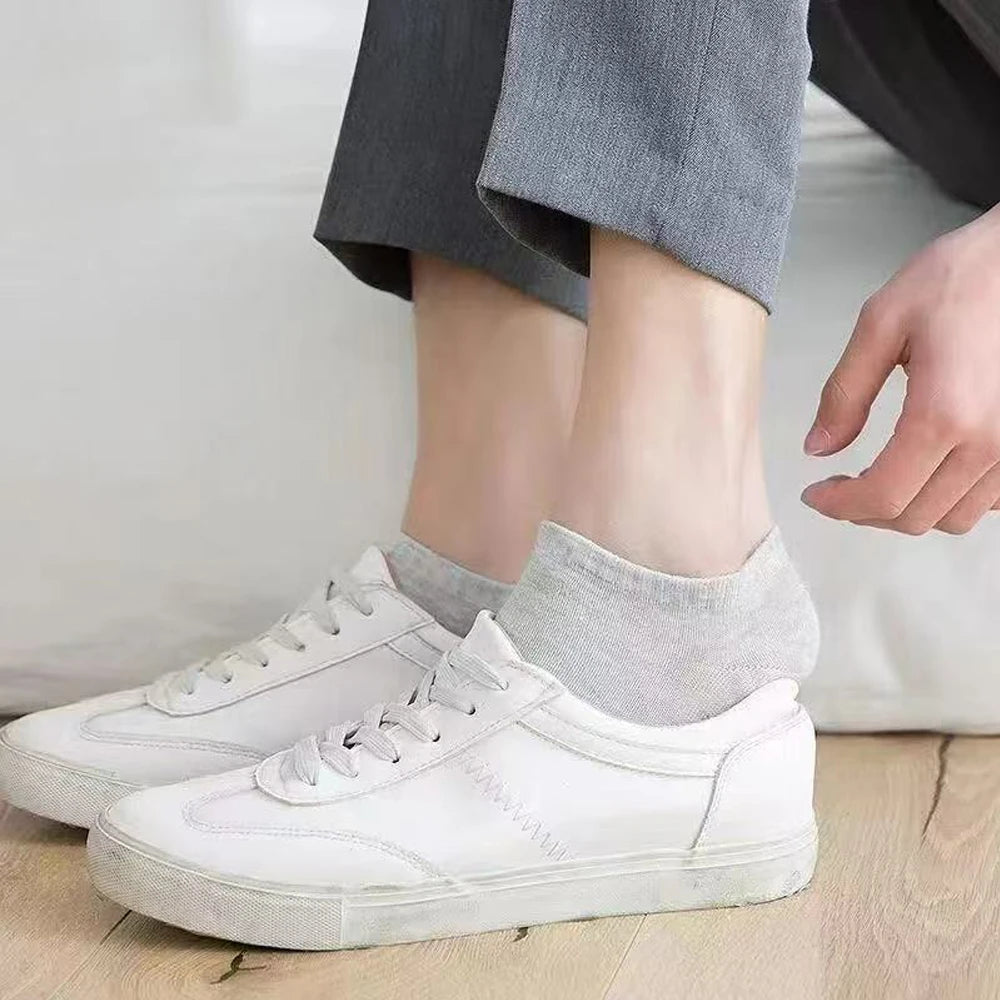 10/30/50 Pairs Summer Boat Socks For Men Non-slip Silicone Invisible Cotton Socks Breathable No-Show Slippers Sport Ankle Socks
