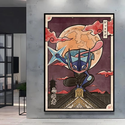 1pc frameless Canvas Paintings Retro Canvas Poster Prints Pokemon Gengar Blastoise Cartoon Character Picture Wall Art Home  Chil