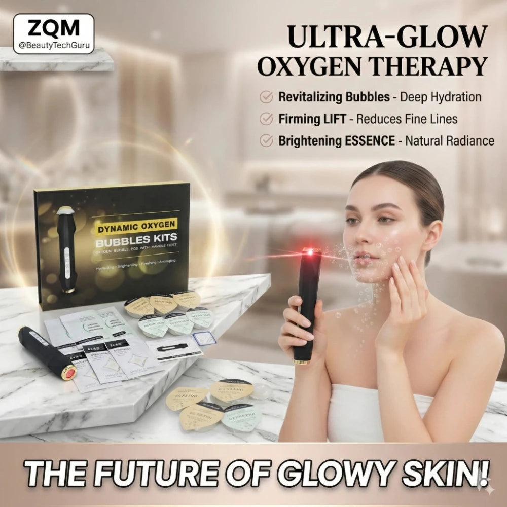 Facial Oxygen Bubble Machine Ultrasonic Cleanser LED Massage Skin Rejuvenation Hydrating Brightening Device