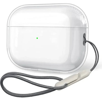 Clear Soft TPU Earphone Case for Airpods Pro 3 Case with Strap Funda Airpods Pro 2 Airpods 4 3 Bluetooth Earphone Cover