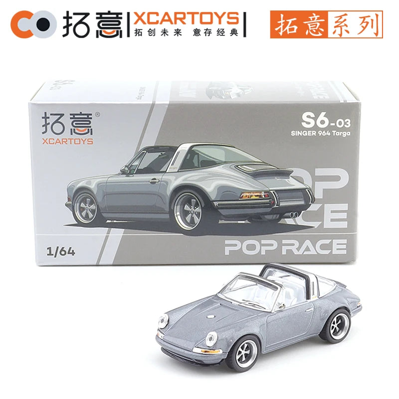 XCARTOYS POP RACE 1/64 Porsche 992 Stinger GTR SINGER 964 SINGER DLS Turbo Study RWB 997 Cars Alloy Diecast Model Kids Toys Boys
