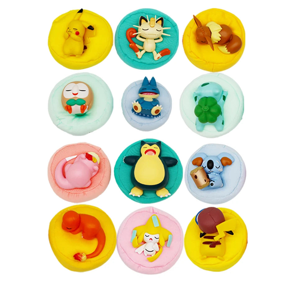 Anime Pokémon Blind Box Model Figure 1-12 Pcs Pikachu Sleep Series Interior Hand Sleeping Position Toys Gift for Sfriends