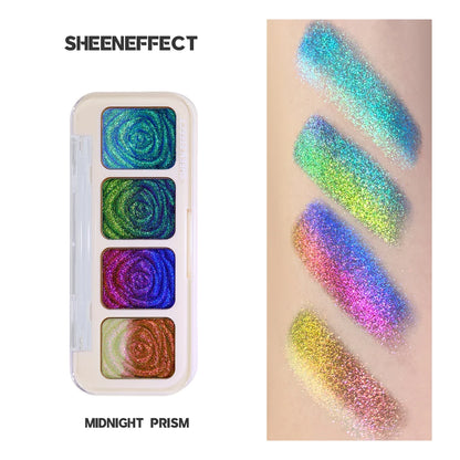 SHEEN EFFECT Cosmetics Multi-Chrome Chameleon Shift Eyeshadow Palette - Sheen Effect, Duochrome Metallic Glitter, Assorted Plast