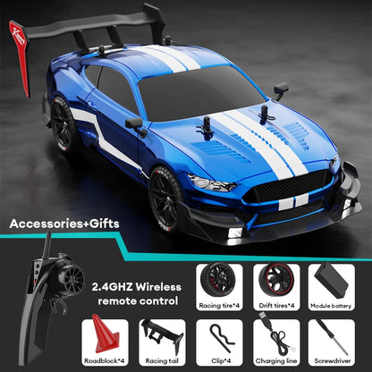 1:14 Remote Control Car 2.4Ghz Wireless Remote Control Four-Drive LED Car Lights Multi-Car Competitive Racing Christmas Gift