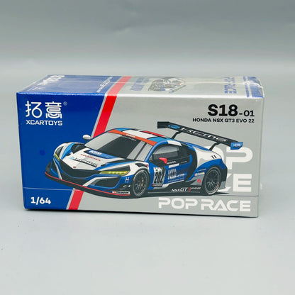 In stock  1:64 S18-04 S18-05 HEC NSX GT3 EVA series alloy die-cast static display car model, adult statue, boy toy