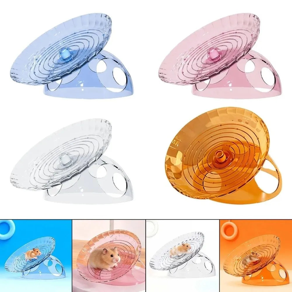 Non Slip Hamster Running Wheel Plastic Silent Hamster Exercise Wheel Wear-resistant Transparent Spinner Running Disc