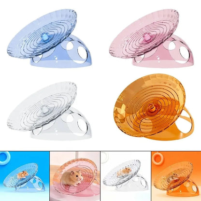 Non Slip Hamster Running Wheel Plastic Silent Hamster Exercise Wheel Wear-resistant Transparent Spinner Running Disc