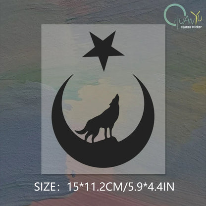 Interesting Wolf and Moon Star Great Turk Turkey Turkish Car Sticker Accessories Car Styling Decal Vinyl  PVC