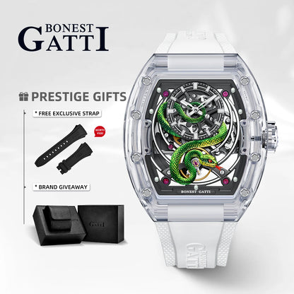 BONEST GATTI Watch Birthday Gift for Husband German Automatic Mechanical Luminous Year of the Snake Limited Edition Men's Watch