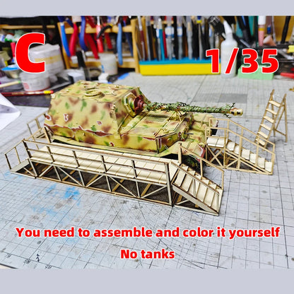 Assembly Architectural Model Miniature Tank Factory Repair Ladder Maintenance Ladder Scaffolding Diorama Scale Model Kit 1/35