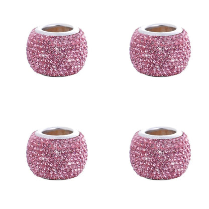 Universal Crystal Rhinestone Car Seat Headrest Ring Collars Decor Charms Diamond Bling Car Interior Accessories For Women Girls