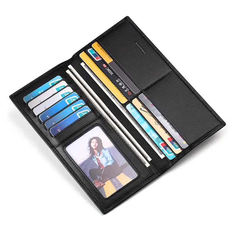 Men's fashion wallet, high-end genuine leather short card holder, personalized card bag