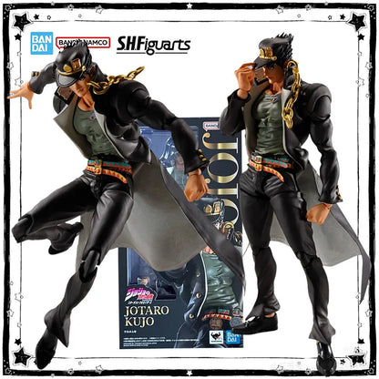 In Stock Bandai SHF Jotaro Kujo Genuine JoJo’s Bizarre Adventure Anime Action Figure High Poseability Collection Finished Model