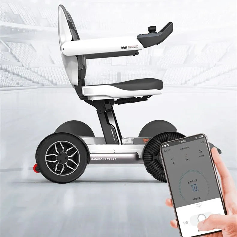 Mobile Bluetooth Remote Controlled  Foldable Electric Wheelchair Mobility Scooter Elderly Disabled Adult wheelchair