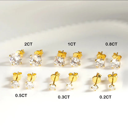 EWYA Luxury 0.4-4CT D Color Moissanite Screw Earrings For Women Party Fine Jewelry 4 Prong S925 Sterling Silver Diamond Earring