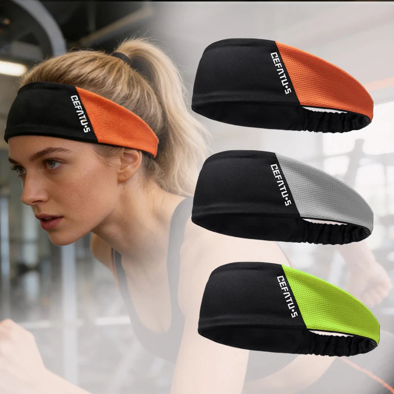3pcs Color Blocked Sports Headband, Suitable for Both Men and Women, Yoga Headband, High Elasticity Headband, Sweat Absorbing