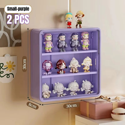 Wall Mounted Storage Box For Action Figures Magnetic Suction Display Rack Organizer for Blind Box Toy Dustproof Doll Storage Box