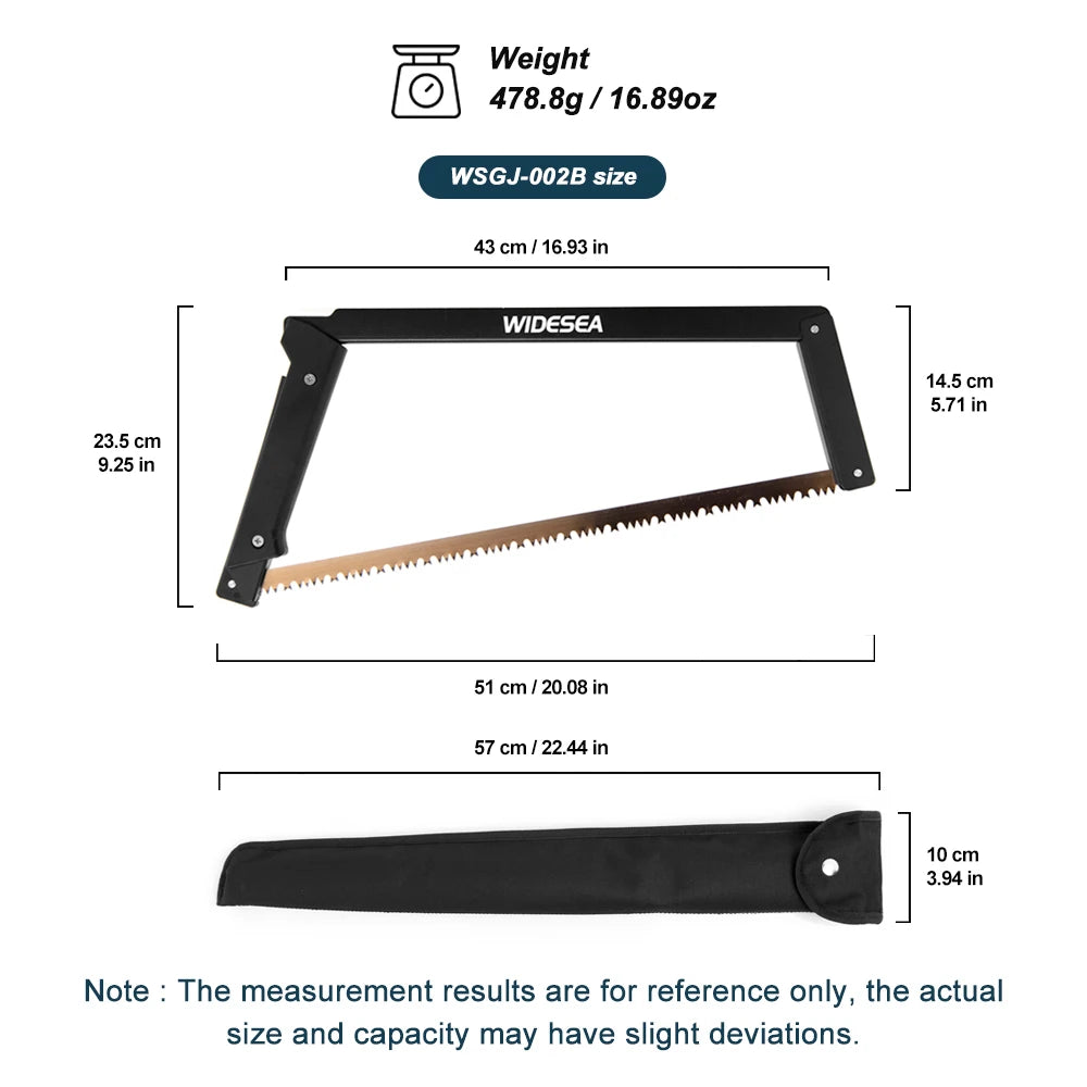Widesea Folding Hand Saw - Manganese Steel Blade Aluminum Alloy Frame Portable Camping Saw for Tree Pruning Wood Cutting Outdoor